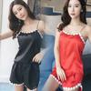 Sexy Nightwear Women's Solid Color Suspender Pajamas Female Summer Top and Pants Two-Piece Set Ladies Sling Sleepwear Homewear