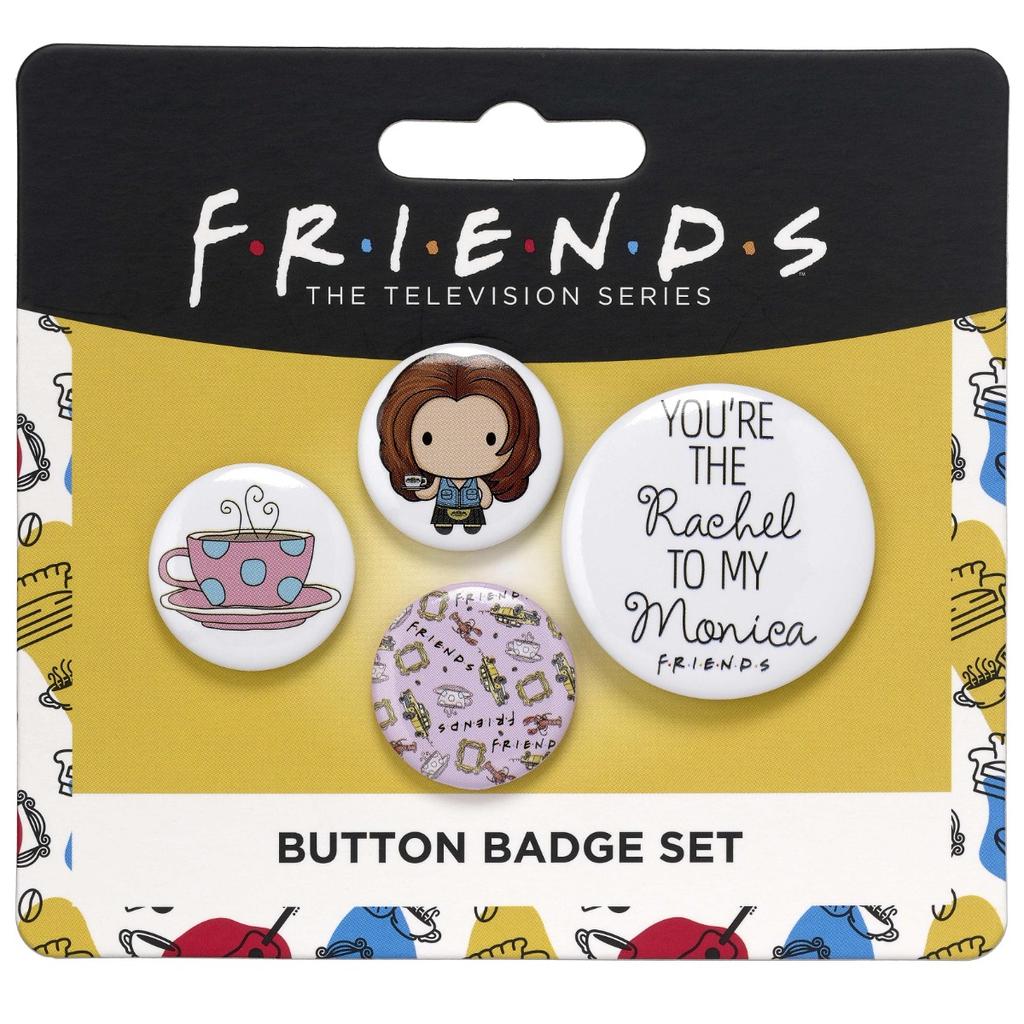 FRIENDS TV Show Set of 4 Rachel Button Badges Multi