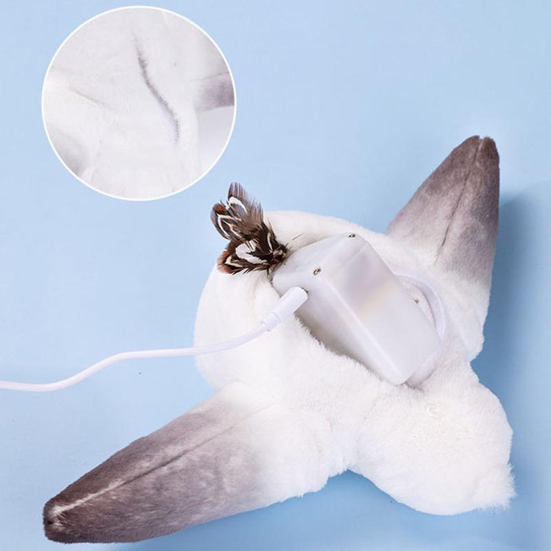 Интерактивные игрушки для кошек, перезаряжаемая летающая птица, крыса, кошка, игрушка, щебечущая, хлопающая птичка, можно добавить кошачью мяту, активируемая прикосновением, плюшевая игрушка