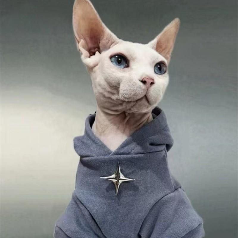 Теплый зимний худи для кошек Ragdoll Devon Rex Sphynx Британская короткошерстная - Толстый свитер для питомца с флисовой подкладкой