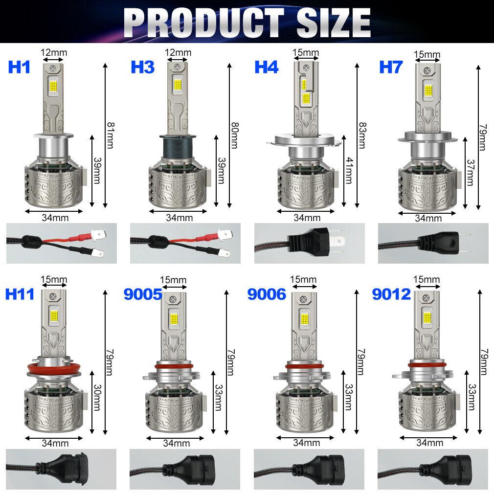 2 шт. светодиодные лампы H7 H4 для фар 6000K H1 H3 H8 H11 Led 9005 HB3 9006 HB4, автомобильная лампа 130 Вт 80000 лм 9012 Hir2, мощная фара Canbus 24SMD CSP Chips