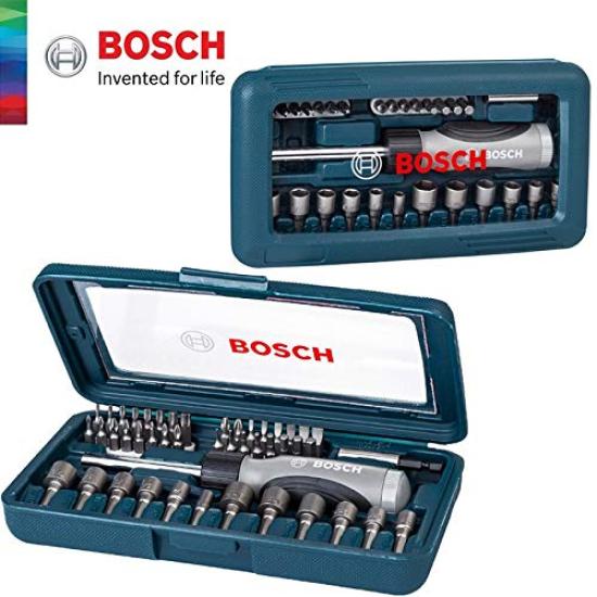 Набор отверток BOSCH с трещоткой, набор насадок-бит 46 шт. 2607017399 [Товар]
