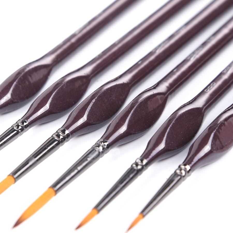 6 шт. Набор кистей для рисования с детализацией, набор кистей для миниатюрной живописи, небольших поделок, мини-моделей, акрила, акварели, масляной живописи