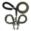 New 13-color One-to-two Double-headed Pet Leash Anti-winding Telescopic Elastic Nylon Leash