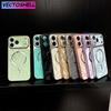 Официальный магнитный чехол для телефона для iPhone 17 Air 13 11 12 14 15 16 Pro Max Plus Magsafe Большое окно Защитная крышка для беспроводной зарядки