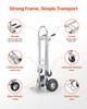 2 in 1 Hand Truck, 453.6 kg Load Capacity for 4-Wheel Mode, Convertible Hand Truck Dolly with Non-Slip Handle & Wheels, Portable Trolley Dolly for