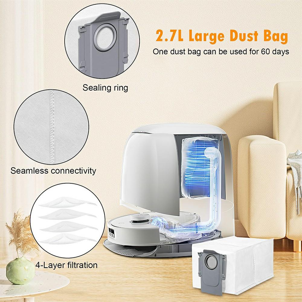 Dust Bags For Roborock T7S/T7S+/ G20/G10/G10S/G10S Pro/ G10S Pure/S7/ S7 Max/S70/S75 Robot Vacuum Cleaner Accessories