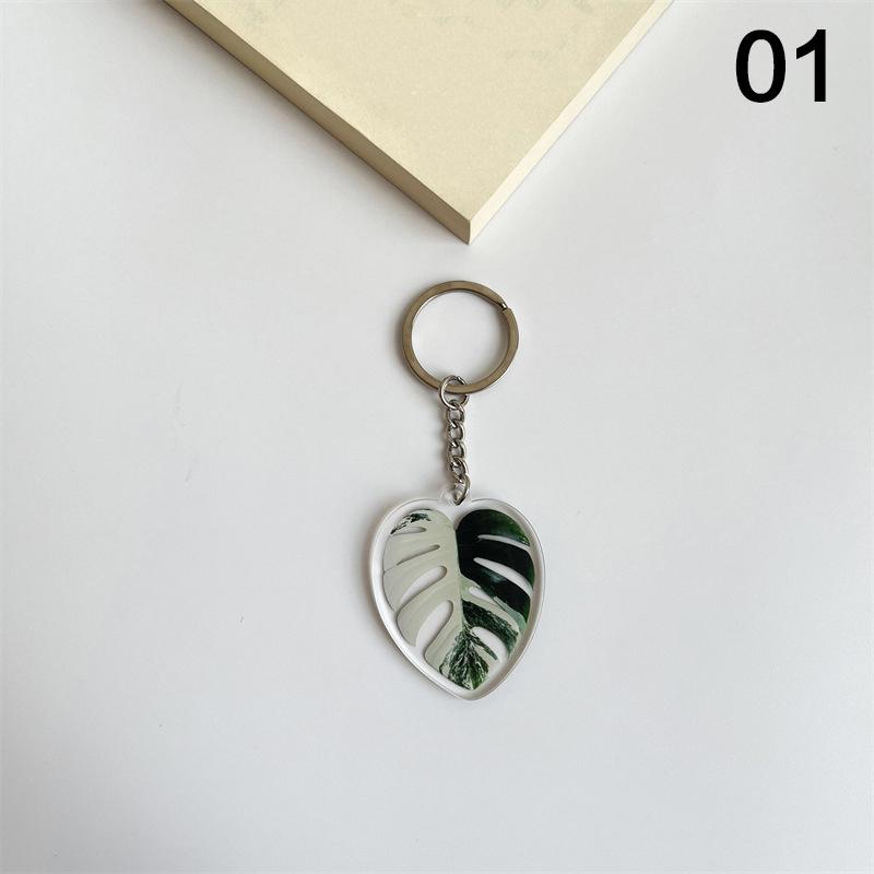 1 шт. Акриловый маленький подарок имитация зеленого растения модный брелок прекрасный лист брелок кулон женская сумка кулон