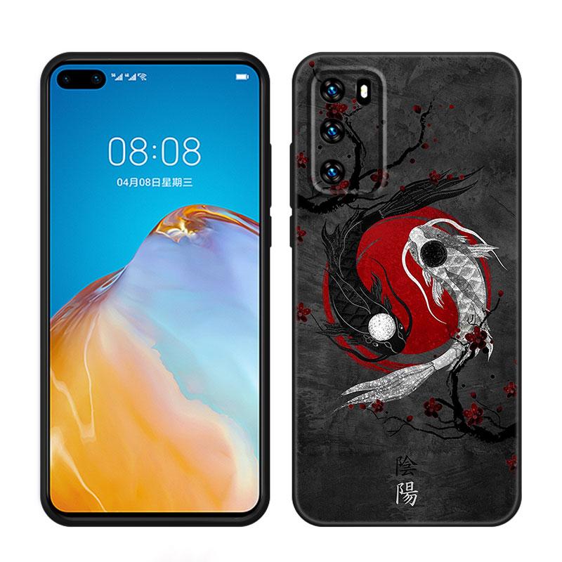 Японская волна Аниме Дракон Тигр Чехол для телефона для Huawei P10 P20 P30 P40 Lite P50 P60 Art P50E P Smart Z 2018 2020 2021 Pro 2019