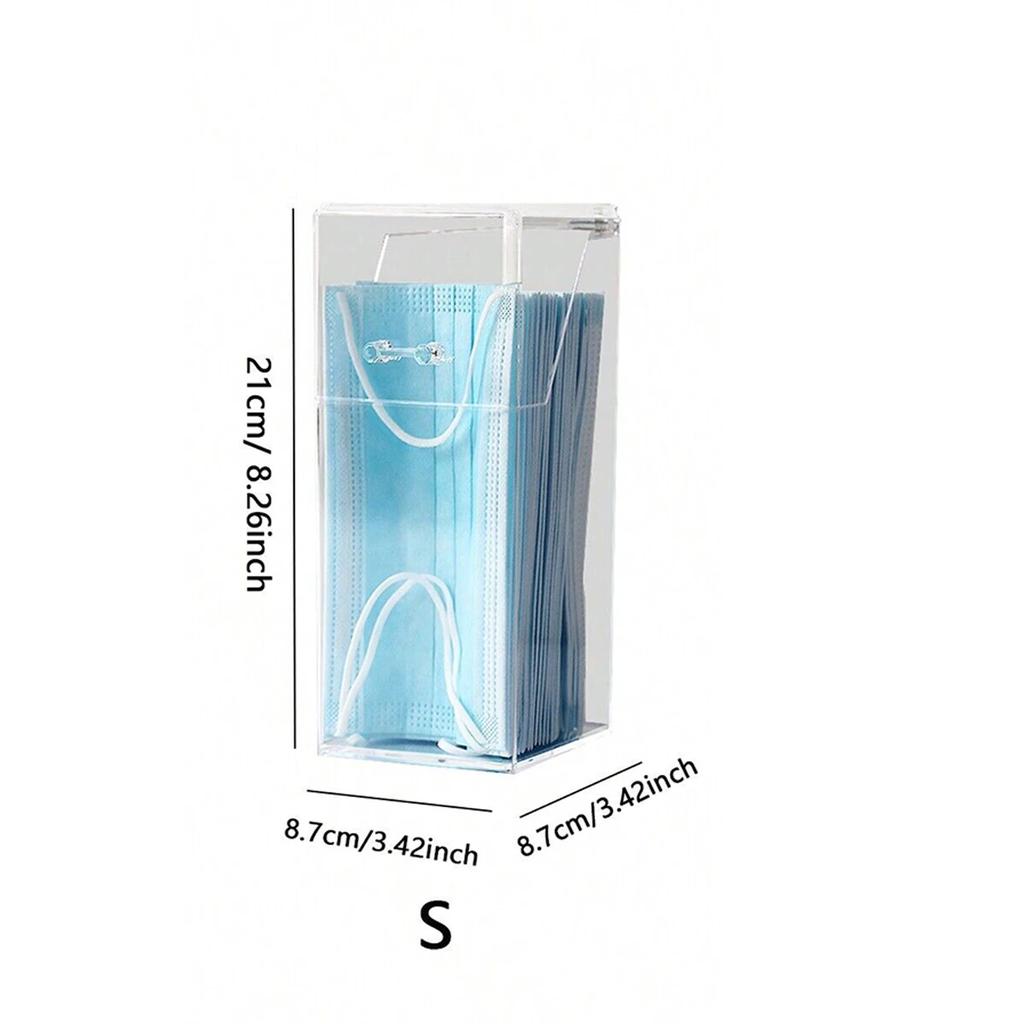 1/2pcs-Transparent Mask Storage Box with Cover Dust Mouth and Nose Cover Door Desk Entrance Mask Box