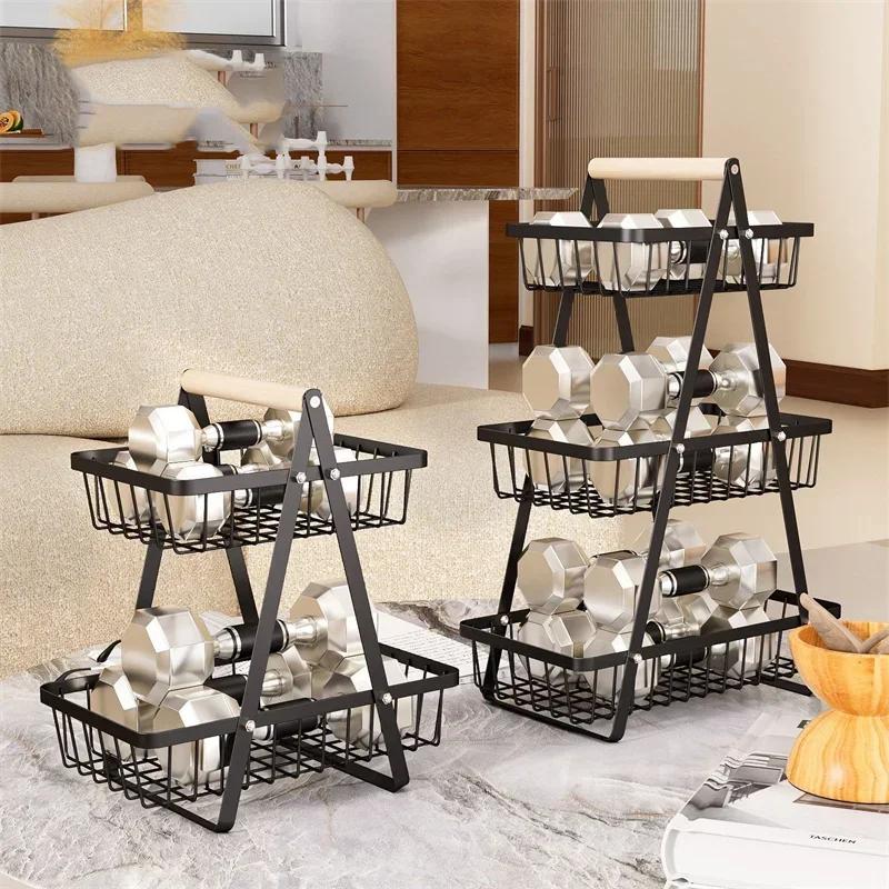 JUSTINLAU 2/3Tier Countertop Fruit Basket Detachable Fruits vegetables Storage Rack Metal Basket Bread Snacks Desktop Organizer