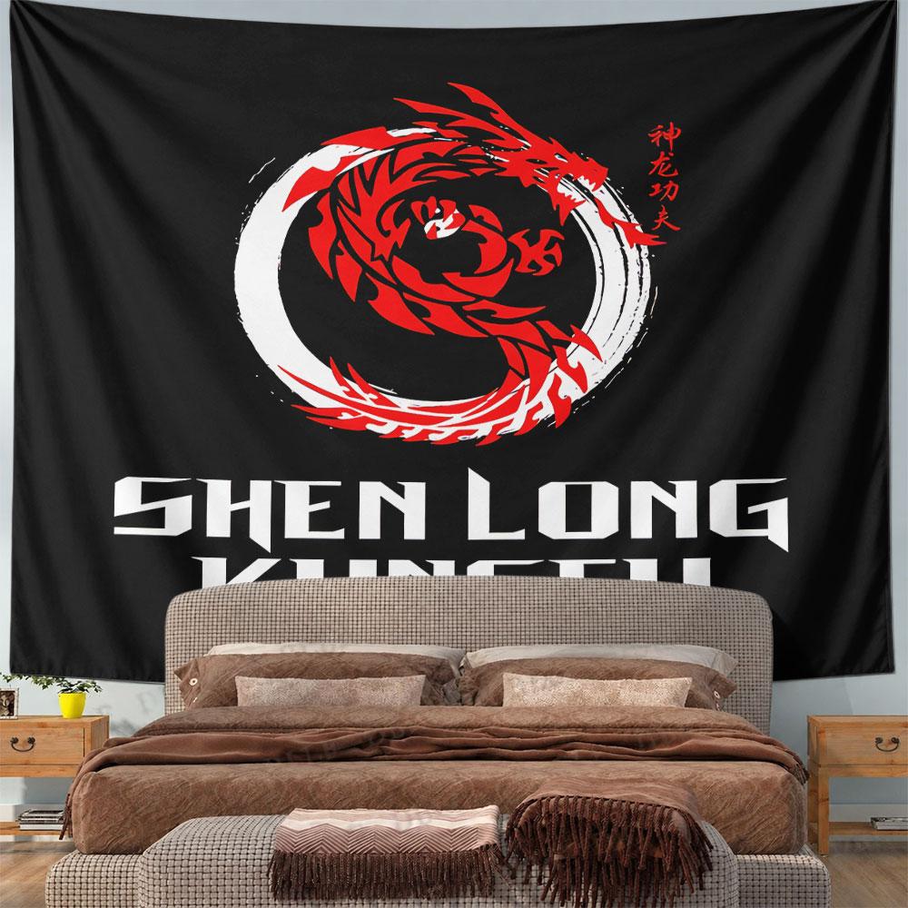 Shen Long Kungfu Dragon Tapestry Wall Hanging Chinese Martial Arts Art Decor for Bedroom Living Room