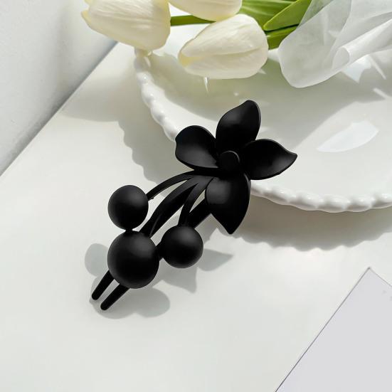 Матовая текстура, коготь для волос, цветочный декор, толстая тонкая заколка для волос, нескользящая матовая отделка, большая заколка для волос на затылке, аксессуары для волос