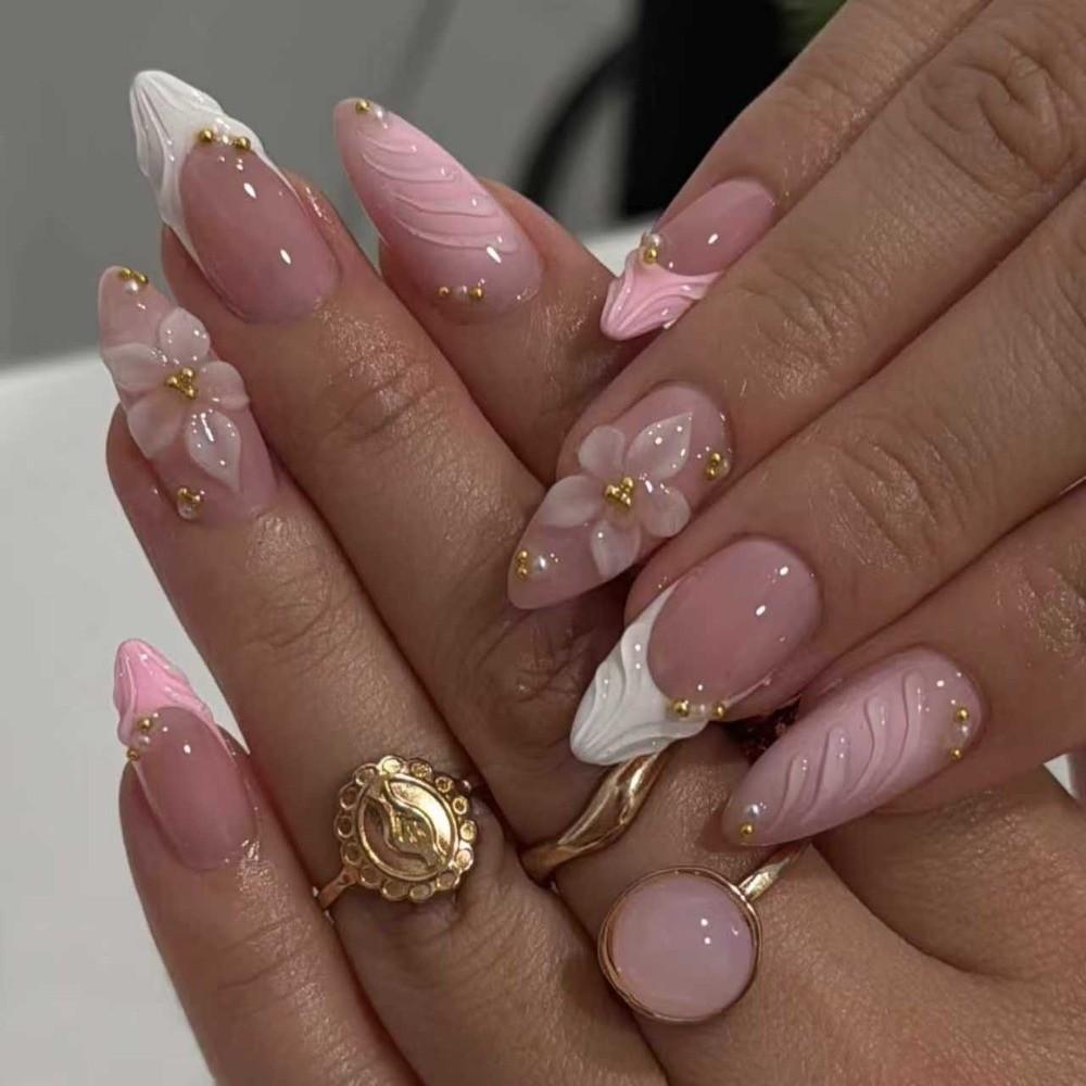 24Pcs Detachable False Nail Full Cover Nail Tips New Fake Nail  Women