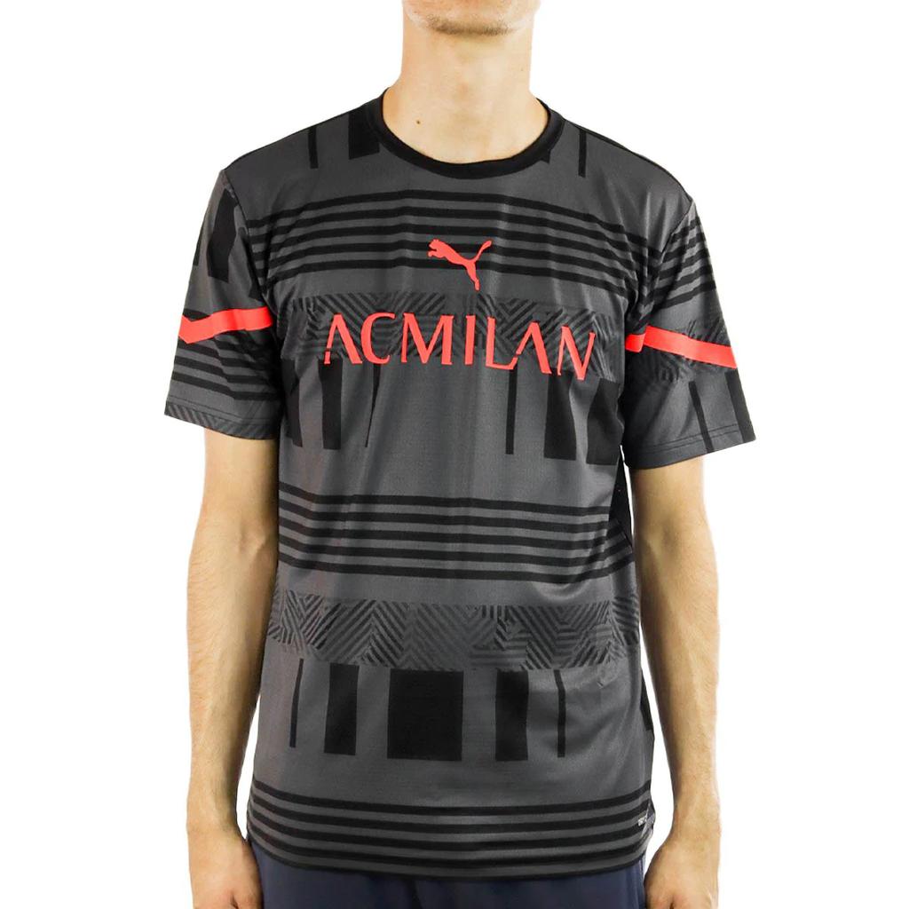Puma Мужские футбольные майки с круглым вырезом и коротким рукавом AC Milan, черные 765053-04