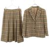 Костюм-двойка юбка в клетку из смесовой шерсти Комплект 11AB3 Бежевый Женский Б/У