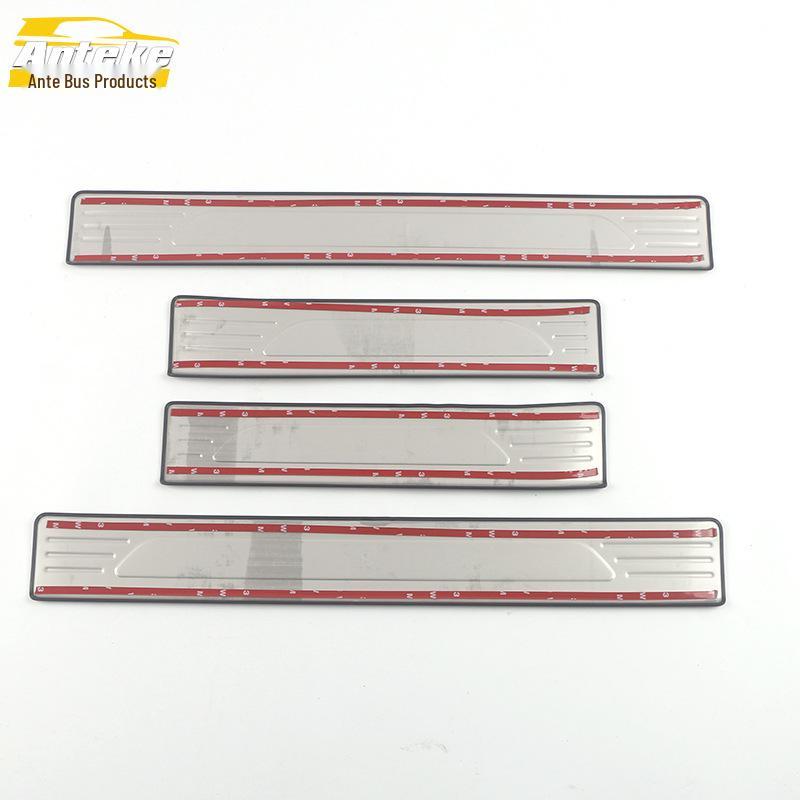 Lantu 21 Door Sill Decoration Sticker & Stainless Steel Welcome Pedal Anti-Scratch Scuff Strip