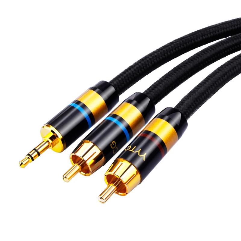 RCA Кабель HiFi Стерео 3,5 мм на 2 RCA Аудио Кабель для Усилителя Мобильного Телефона Компьютера Настольного Аудио AUX RCA Разъем 3,5 Y-РазветвительХороший продукт