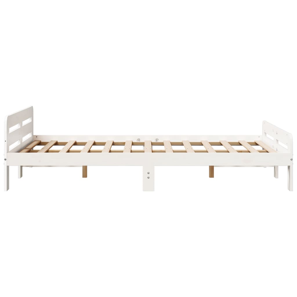 Solid Wood Bed without Mattress White 135 x 190 cm Pine Wood
