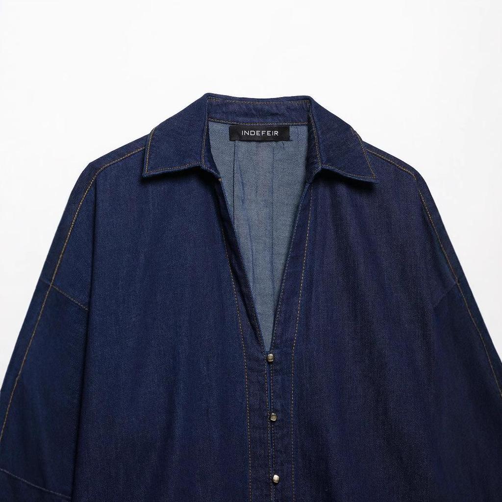 2025 Весна Женская Европейско-Американская Мода Рубашка с Широким Рукавом и Повседневные Длинные Брюки