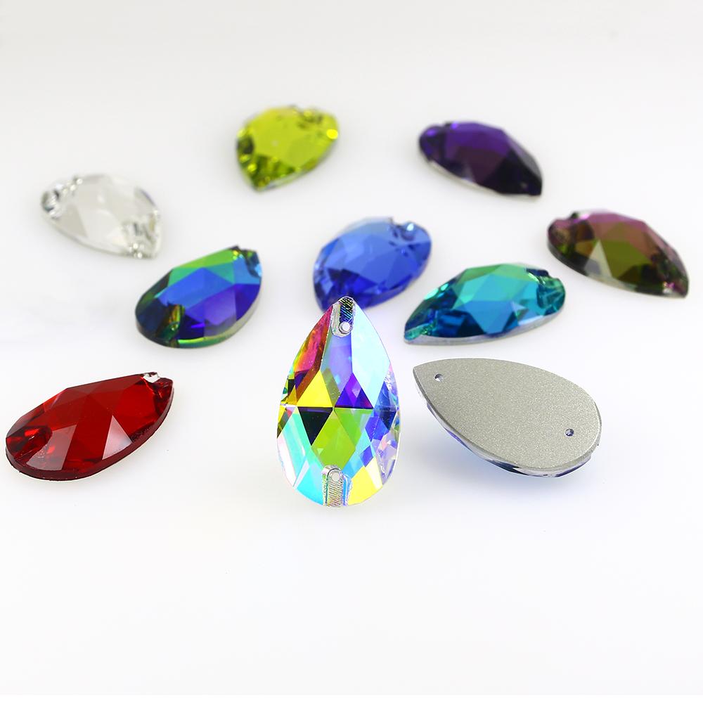 Dongzhou Crystals Швейные аксессуары Форма капли Плоская задняя сторона Стразы для одежды и обуви Хрустальные бусины