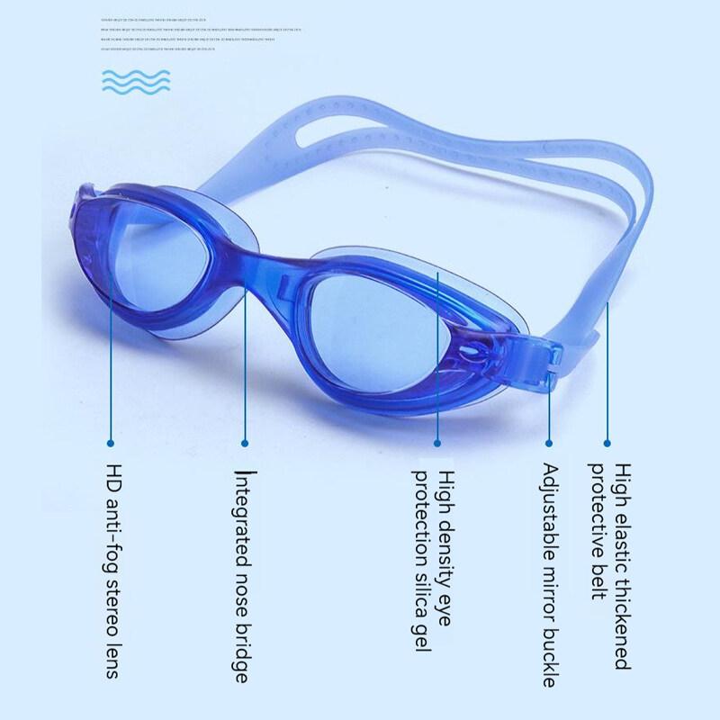 Очки для плавания для взрослых для мужчин и женщин, водонепроницаемые, противотуманные, HD, с плоским зеркалом, очки для плавания, регулируемые силиконовые очки для плавания и дайвинга