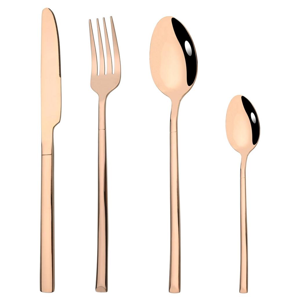 4Pcs Black Gold Cutlery Set Knives Fork Spoon Dinner Tableware Stainless Steel Dinnerware Party Kitchen Flatware Silverware Set