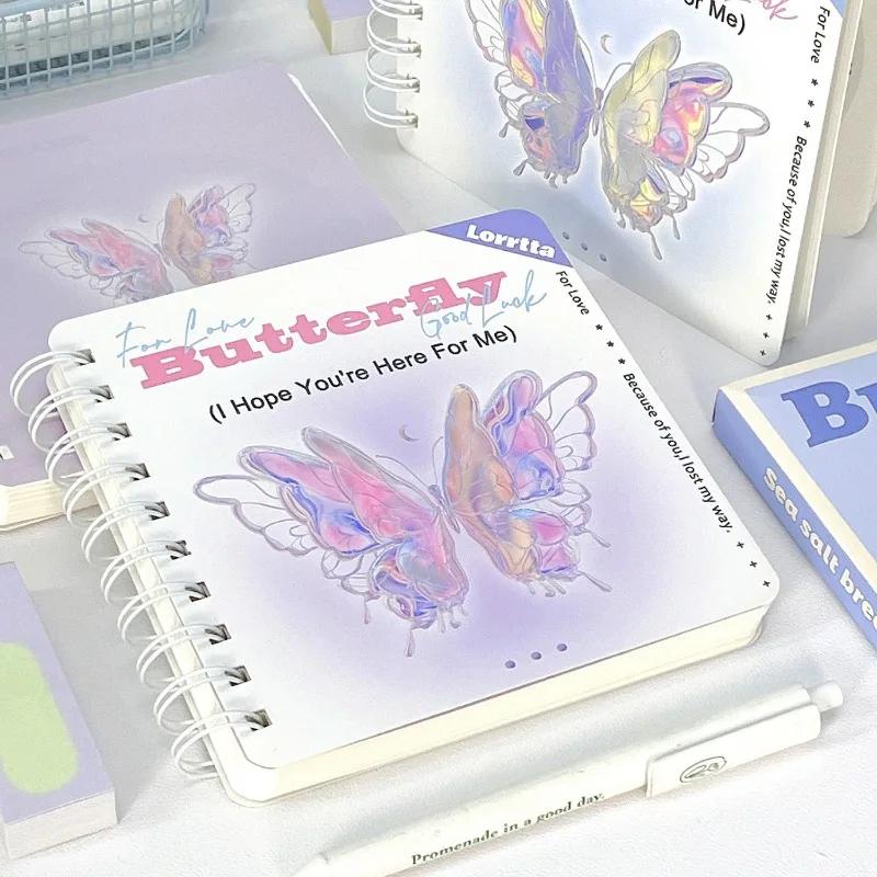 100 листов креативный блокнот Kawaii в американском стиле с бабочкой, расписание, альбом для вырезок, дневник, милые канцелярские принадлежности, блокнот для студентов