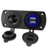Waterproof Modified Car Panel: 2-Bit USB & 12V Cigarette Lighter Socket, 5V/4.2A for Cars or Yachts.