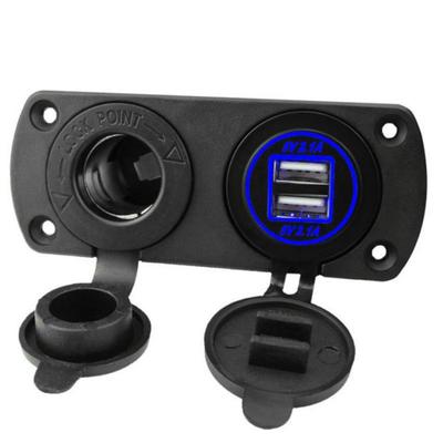 Водонепроницаемая модифицированная автомобильная панель: 2-битный USB и гнездо прикуривателя 12 В, 5 В/4,2 А для автомобилей или яхт.