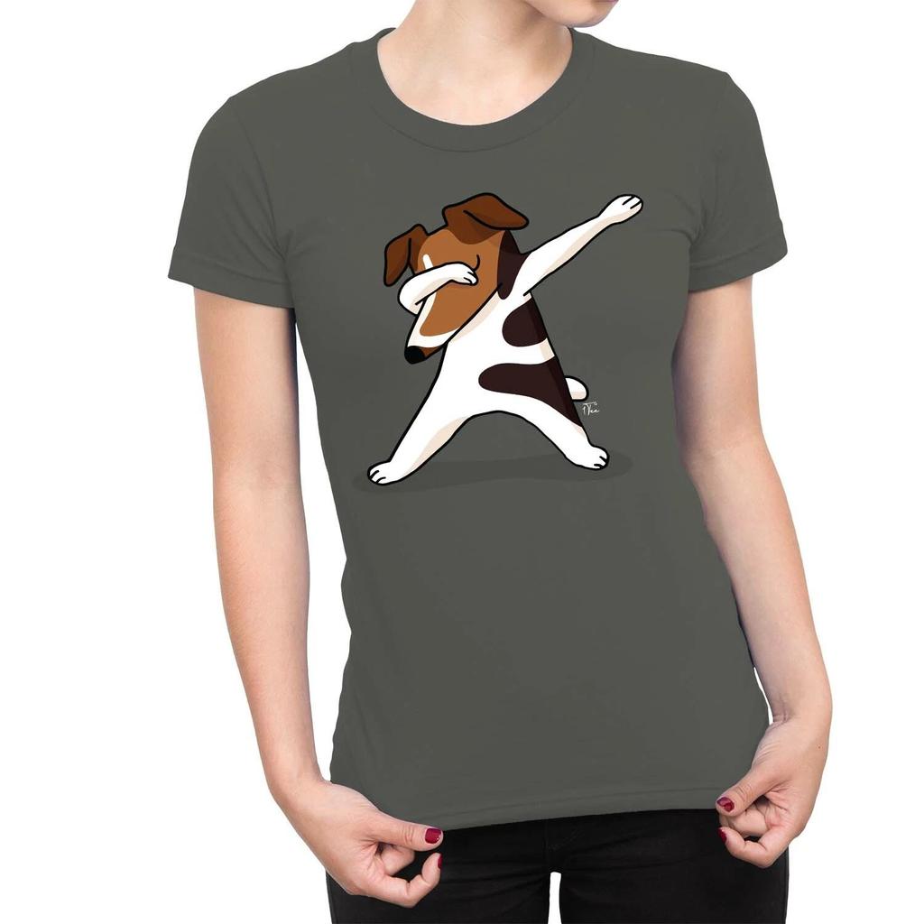 1Tee Womens Dabbing Dog T-Shirt