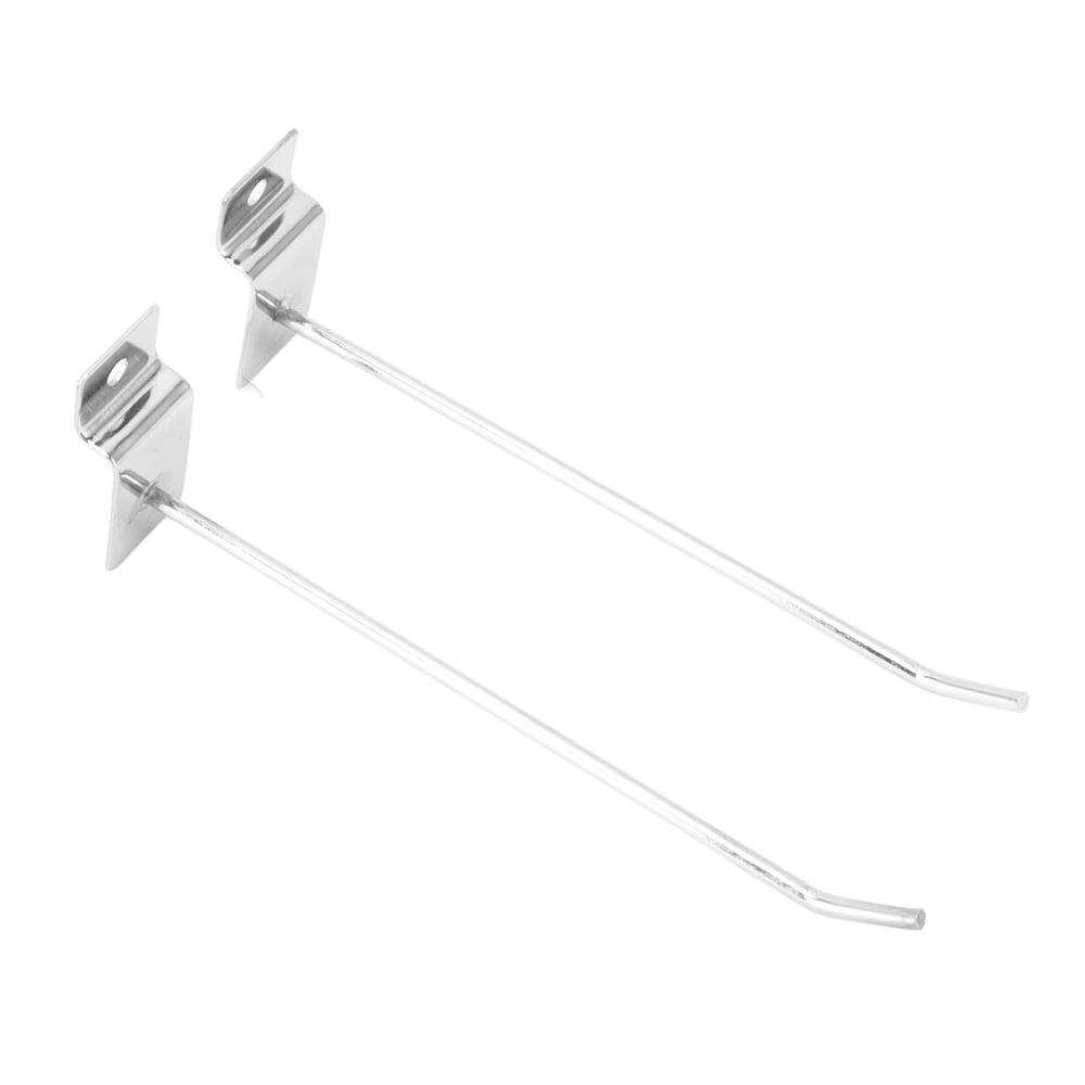 50 PCS Silver Slat Wall Hanger Iron Slat Wall Hanging Hook Practical Slat Wall Hook Retail Display