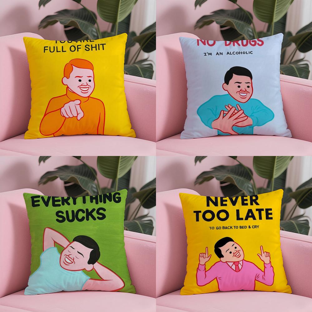 JJoan Cornella Zonzo Comics Наволочка Мягкая Плюшевая Ткань Двусторонняя Печатная Наволочка Теплая Зимняя Наволочка для Подушки на Диван
