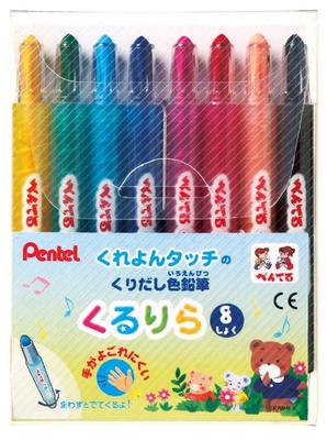 Набор цветных карандашей Pentel Kururira 8 цветов GTW-8