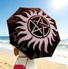 Supernatural Symbol 8 Ribs 3Fold Black Glue Uv Protection Umbrella Sun Protection Rainproof Compact Folding Umbrella For Travel Daily Use C92344