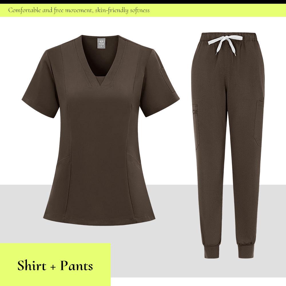 Unisex Quick-Drying Stretch Scrub Suit for Medical and Spa Professionals