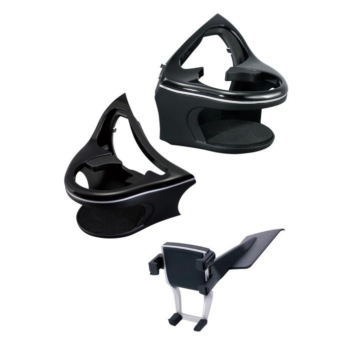 Tsuchiya Yac 80 Series Noah/Voxy Air Conditioner Drink Holder Set with Smartphone Holder Black 160mm