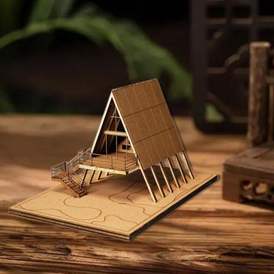 Деревянный набор для моделирования Дом 1/72 Развивающая игрушка DIY Рисование Изготовление 3D-головоломки