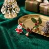 Oil Dripping Jewelry 1 Pair Christmas Earrings for Women, Santa Claus Jingle Bell Bow Asymmetrical Holiday Stud Earrings, Accessories Xmas Party,