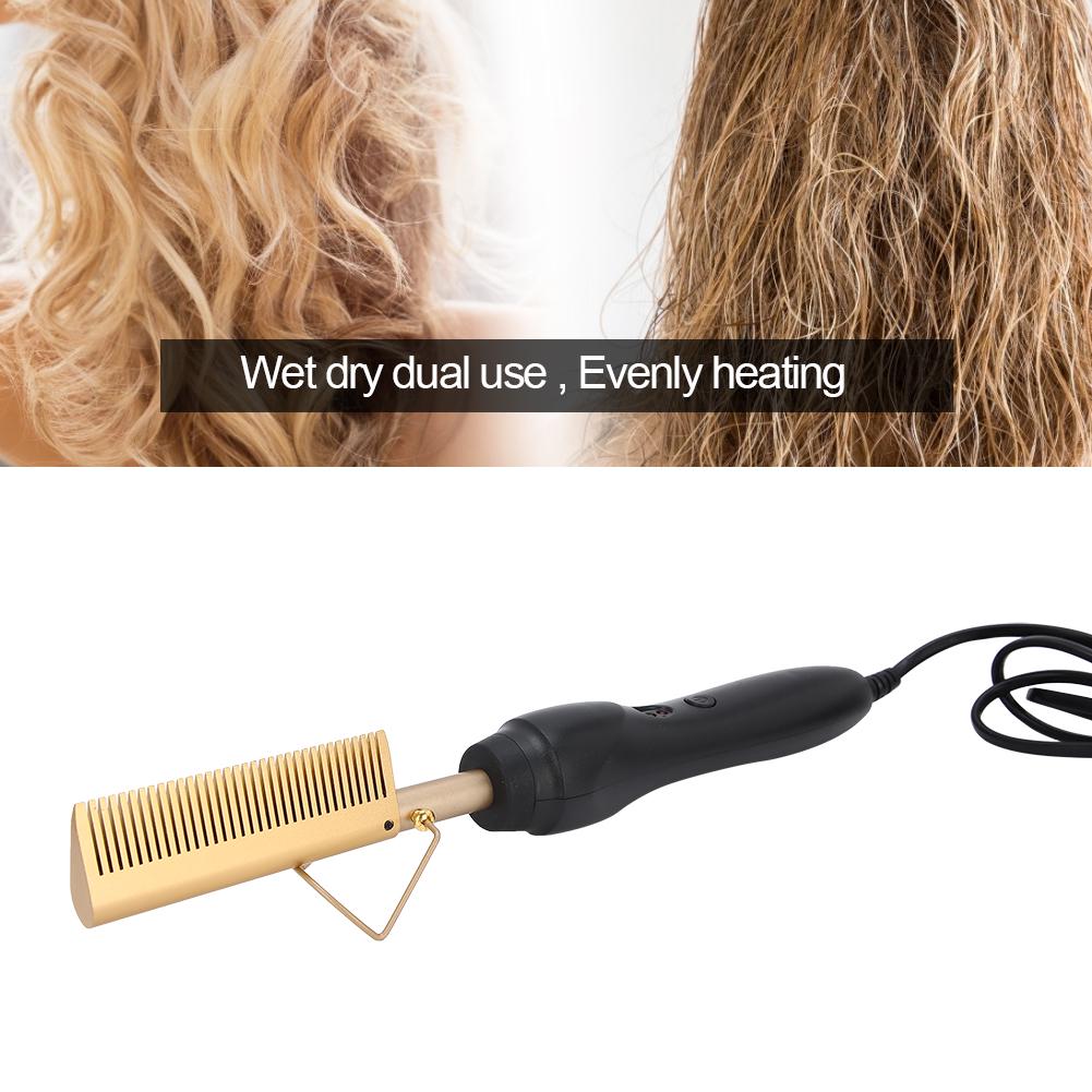 Multi Functional Electric Heating Hair Straightener Comb Hair Curler Curling Iron