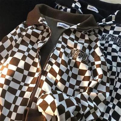 Женский свободный флисовый свитшот, повседневный клетчатый кардиган, пальто, верх