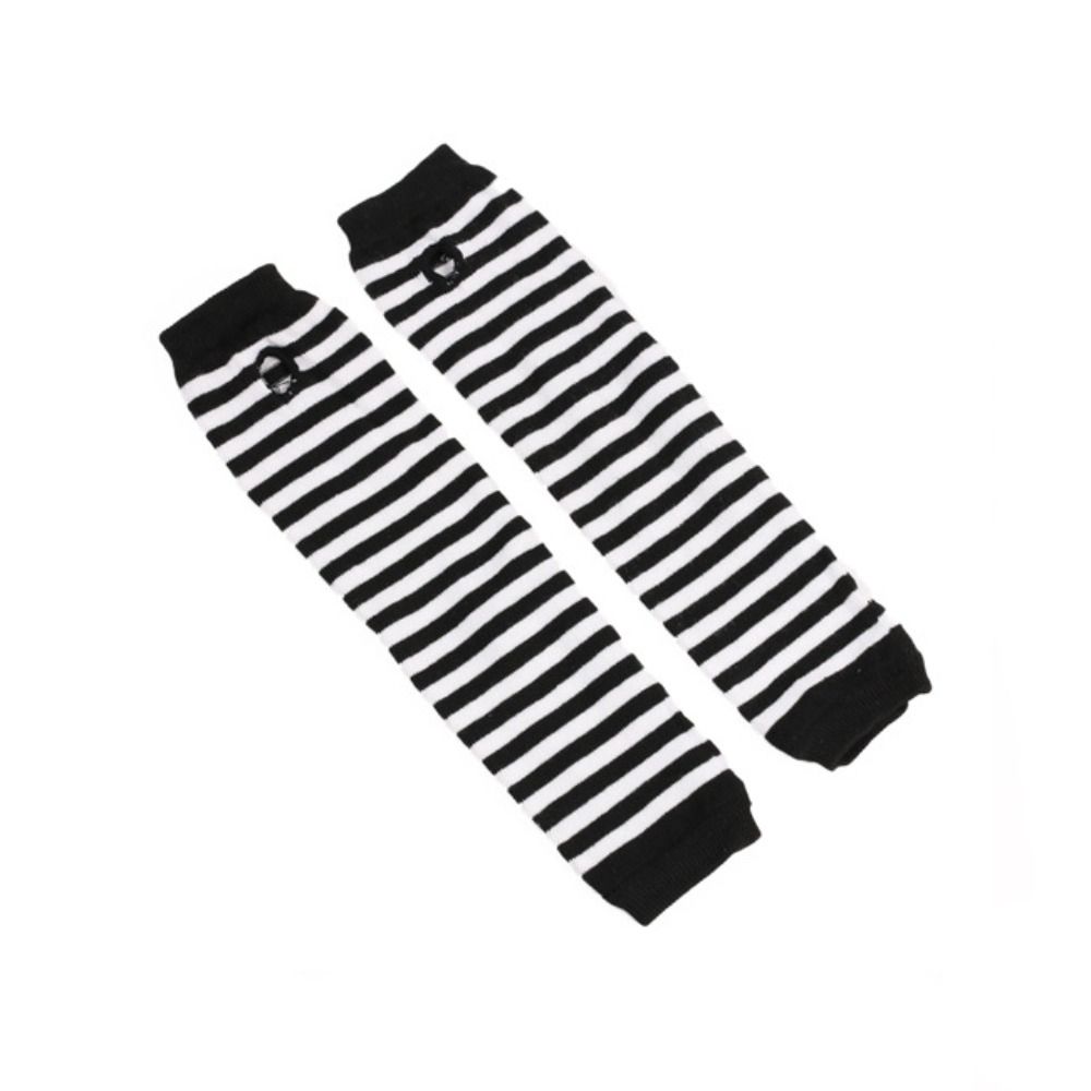 Arm Cover Fingerless Long Glove Striped Cool Stretch Gloves Women Girls Elbow Mitten Winter Season
