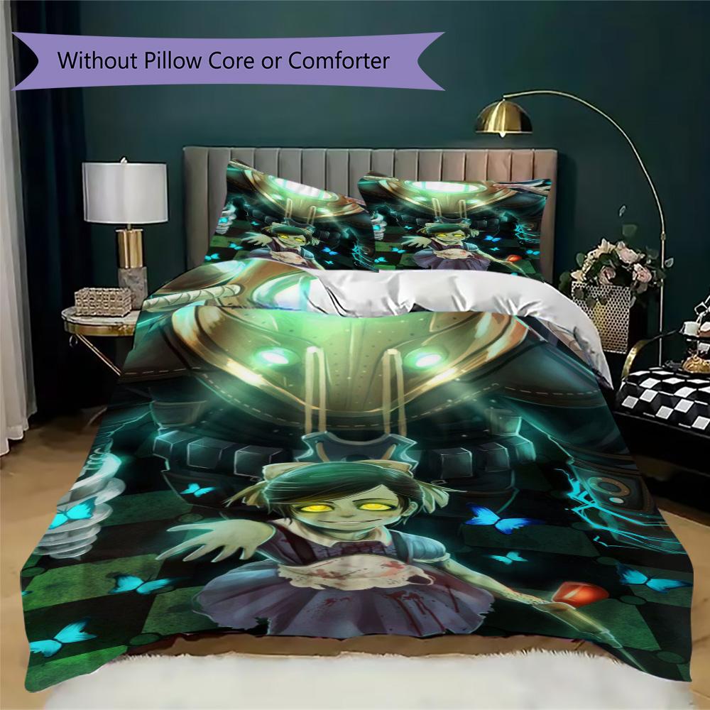 BioShock Pattern Bedding,Quilt Set Quilt Cover Pillowcase Home Birthday Gift (1*duvet cover+2*pillowcase,without core)SSJT0917031