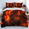 3D Volcano Lava Magma Comforter Bedding SetDuvet Cover Bed Set Quilt Cover PillowcaseKing Queen Size Bedding Set Adult Child