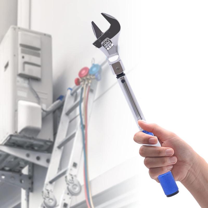 Adjustable Open-End Wrench with Torque Setting Auto Repair Socket Set Interchangeable Heads
