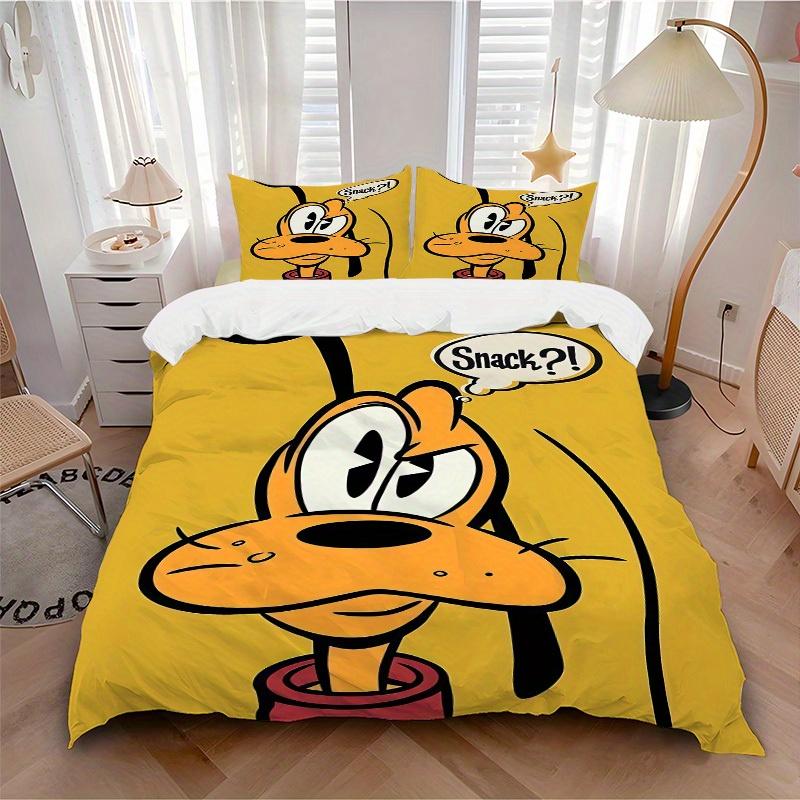 3pcs set Pluto1pc of quilt cover+2pcs of pillowcase, no core, print bedding, All Seasons Bedroom Setting013
