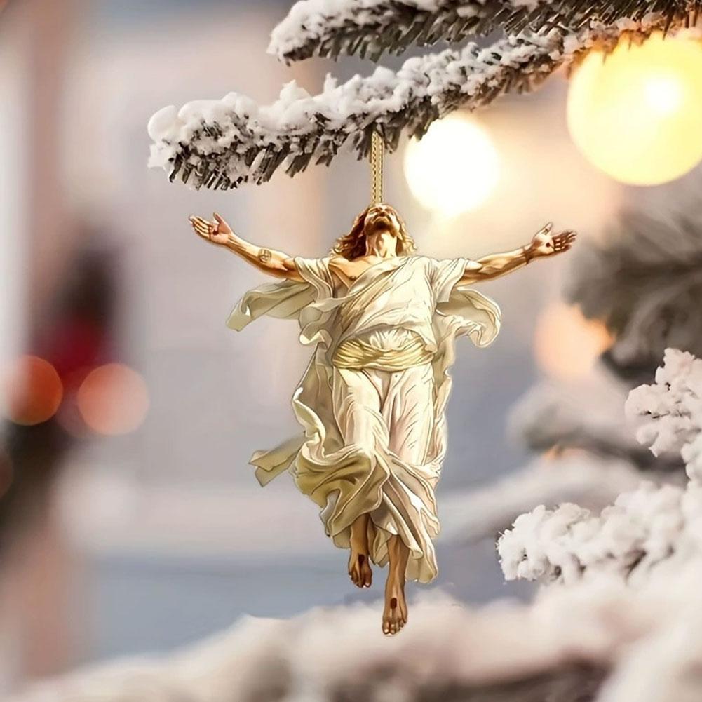 Acrylic Car Ornaments Divine Hanging Ornament, Cross For Car Mirror Hanging Christian Gifts For Men Women Xmas Gifts