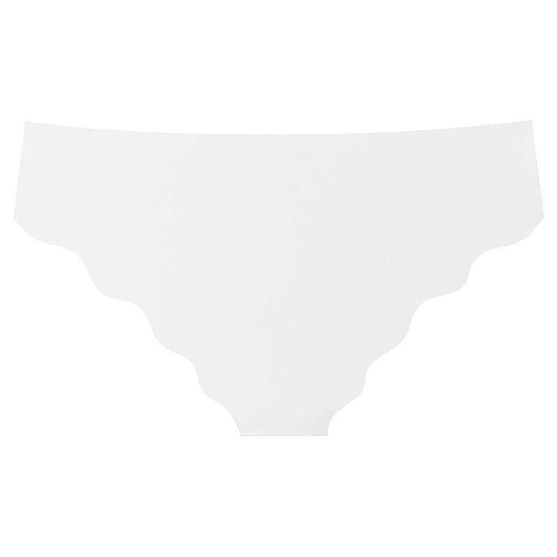 Женские бесшовные трусики-бикини из ледяного шелка, сексуальные трусы с низкой талией, нижнее белье с волнистыми краями, закрывающее половину бедер