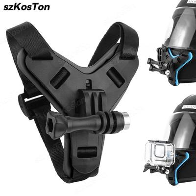 Крепление на подбородочный ремень для мотоциклетного шлема для GoPro Hero 12 11 10 9 8 Insta 360 X3 GO 3 Xiaomi Yi SJCAM DJI Action 3 4 Аксессуары