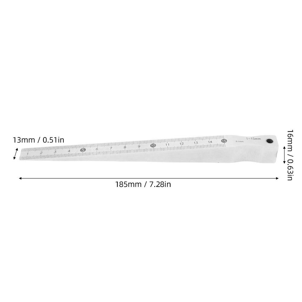 Stainless Steel Taper Gauge 1-15mm Range Gap Measurement Tool Wedge Feeler Gauge Metalworking